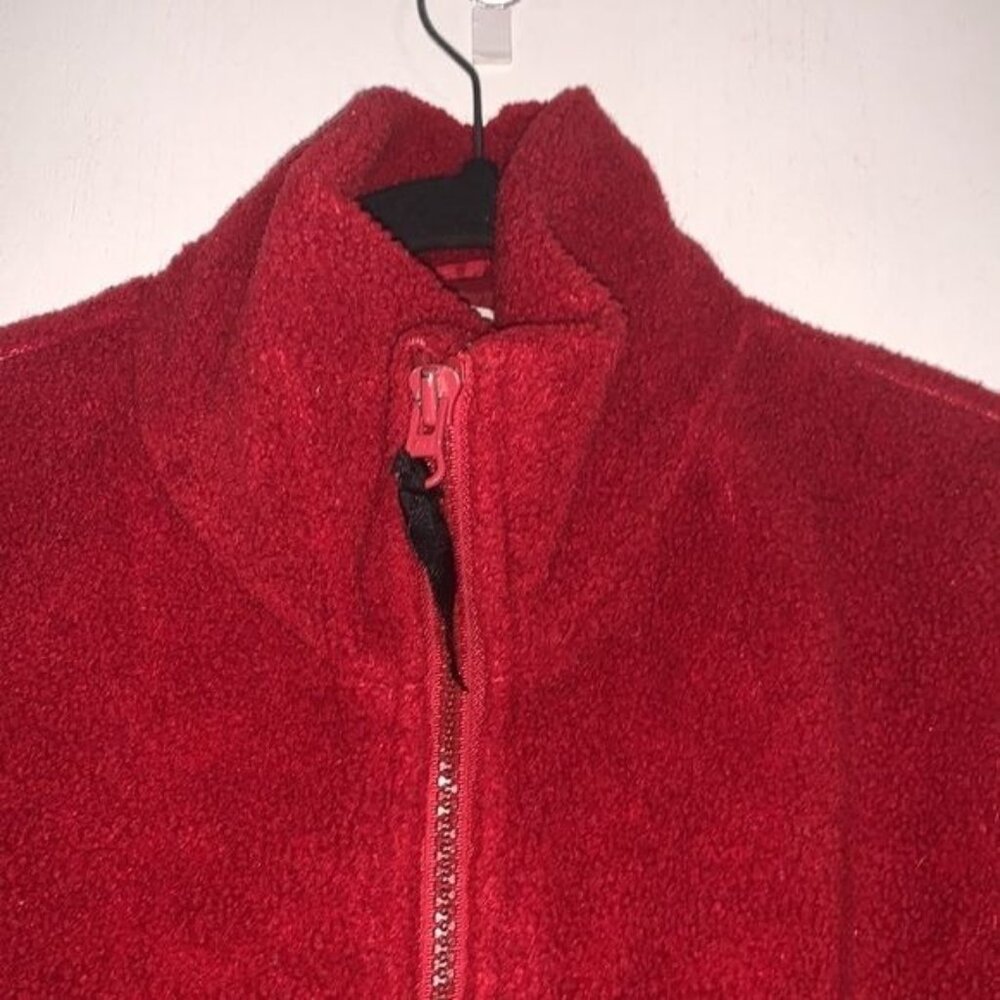 Vintage Basic Editions Red Fleece Jacket Medium - image 2